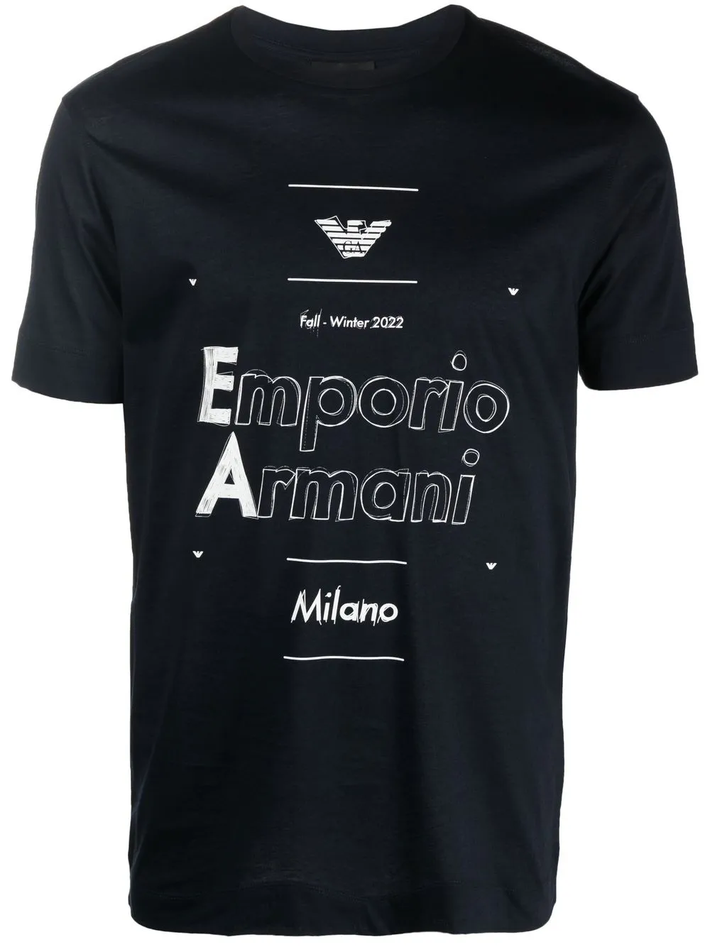 

Emporio Armani playera con logo estampado - Negro