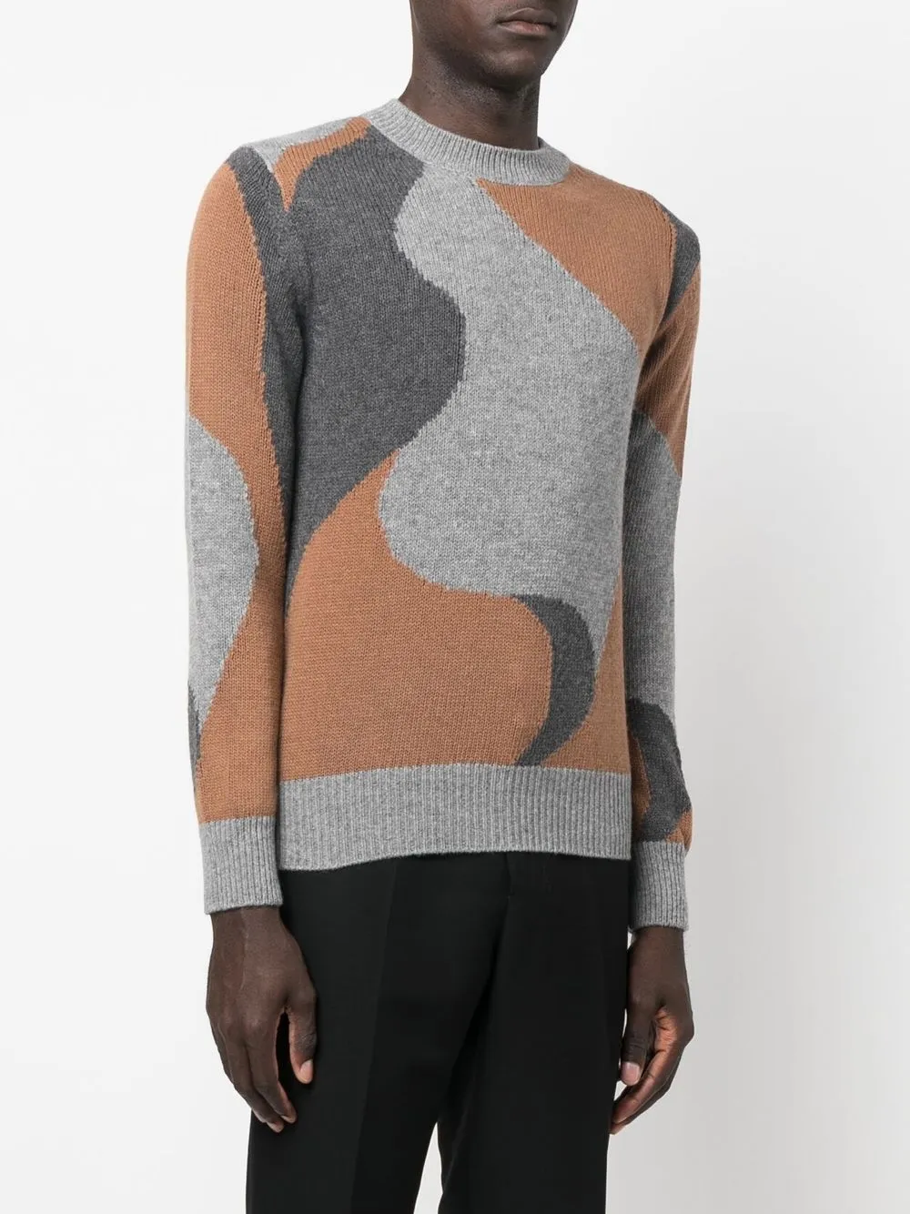  Herno Pullover Mit Abstraktem Muster   Grau 