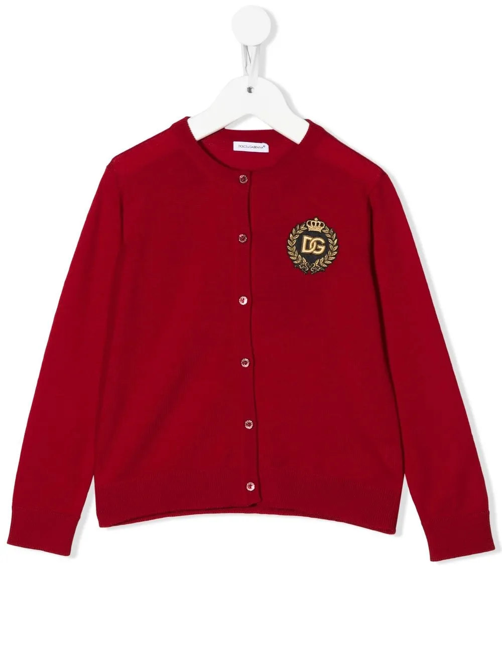 

Dolce & Gabbana Kids cárdigan con parche del logo - Rojo