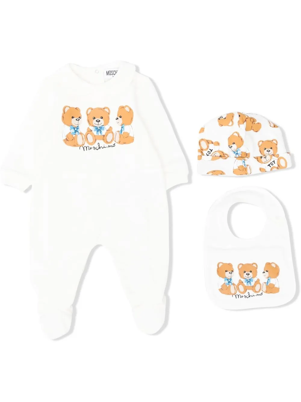 

Moschino Kids Teddy babygrow set - Neutrals