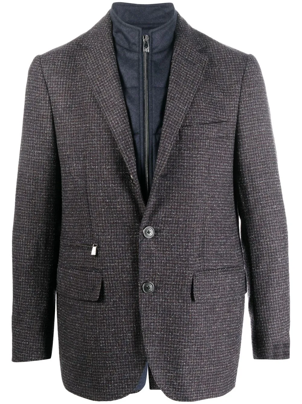 

Corneliani houndstooth-print layered blazer - Grey