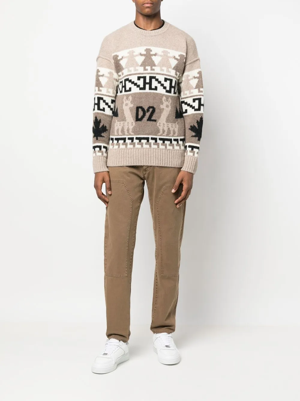 Image 2 of Dsquared2 jacquard-knit alpaca wool jumper