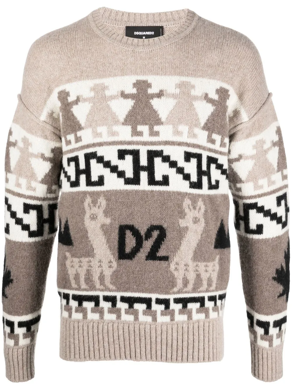 Image 1 of Dsquared2 jacquard-knit alpaca wool jumper