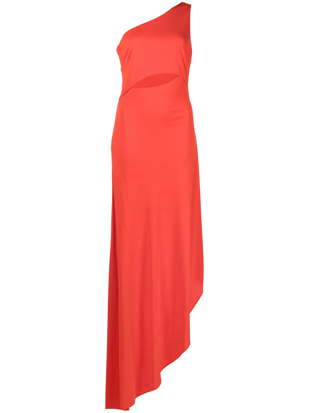 

Halston Heritage vestido de fiesta Clara Cascade con dobladillo asimétrico - Naranja