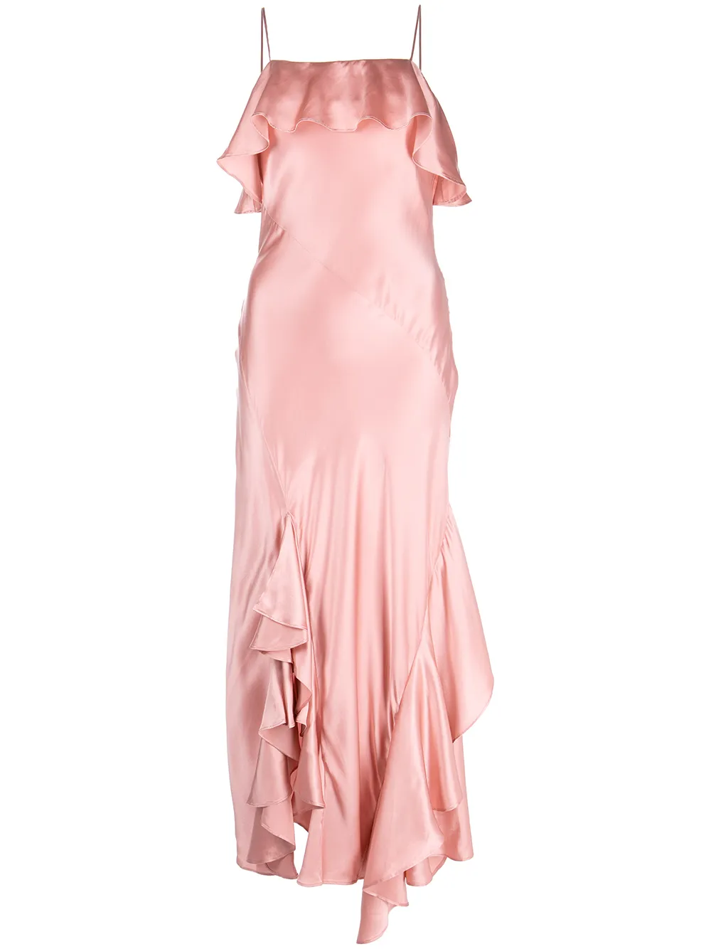 

Cinq A Sept Elly ruffle-trim strappy dress - Pink