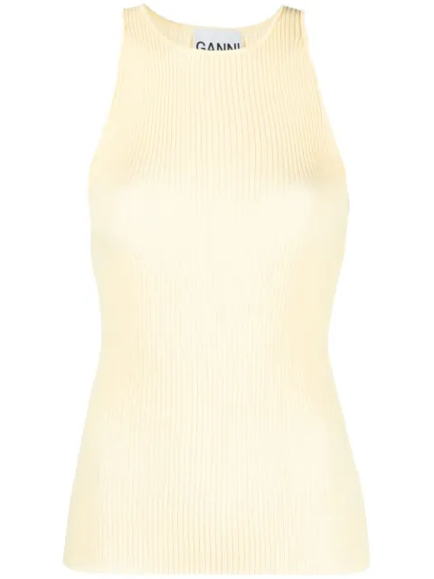 GANNI ribbed-knit tank top