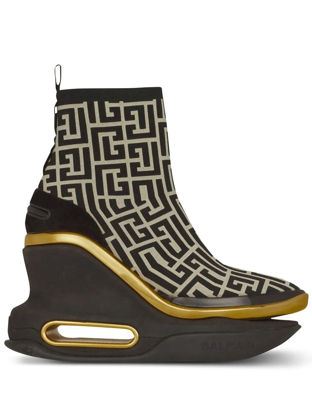 

Balmain B-Bold 120mm monogram wedge sneakers - Black