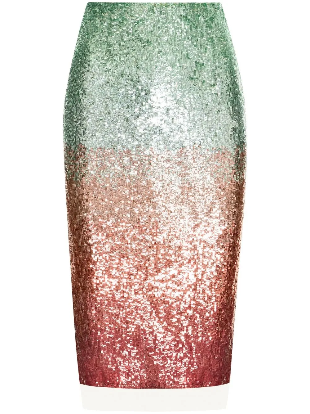 

Oscar de la Renta two-tone sequin midi skirt - Green