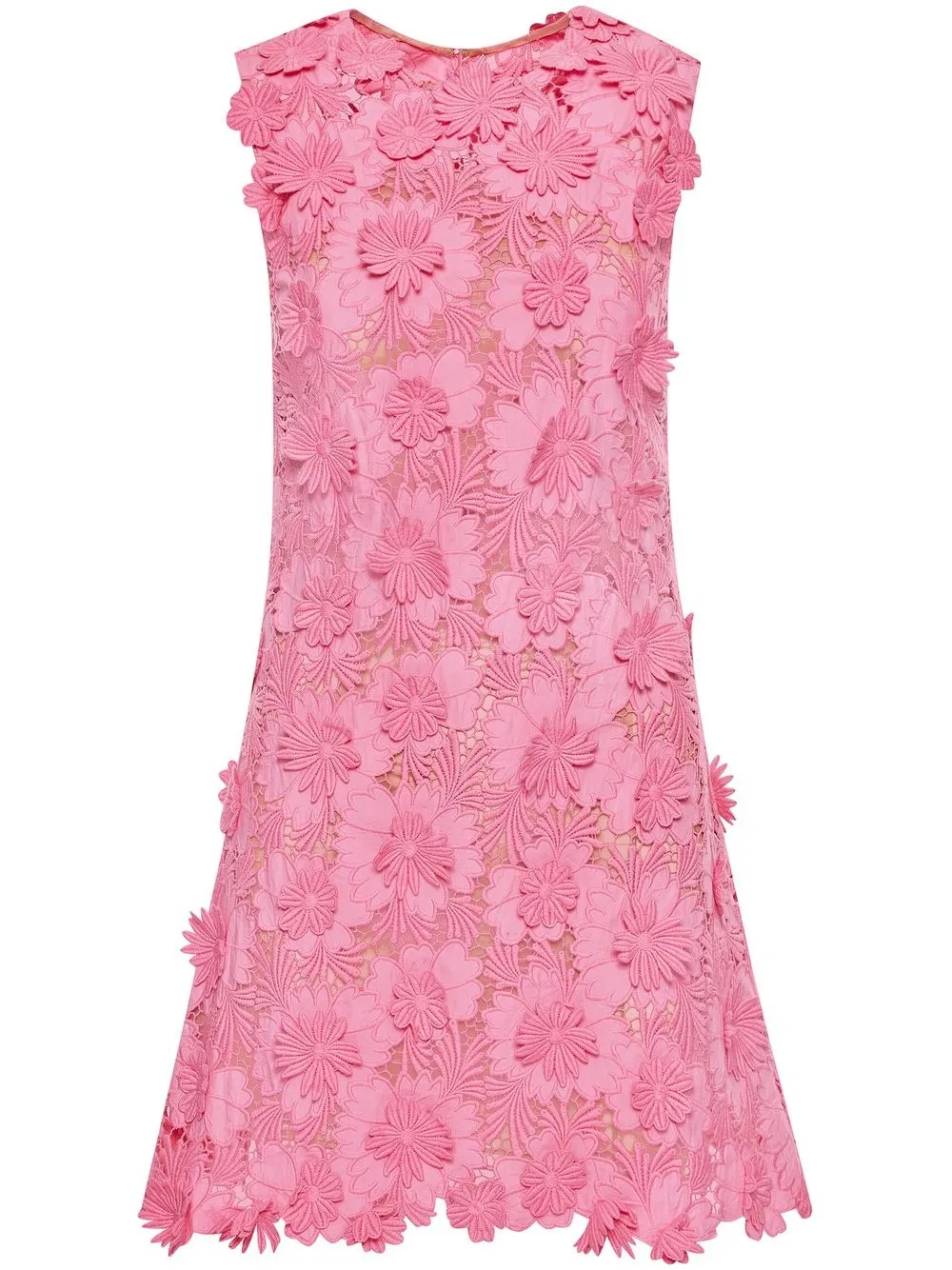 

Oscar de la Renta vestido largo con bordado floral - Rosado