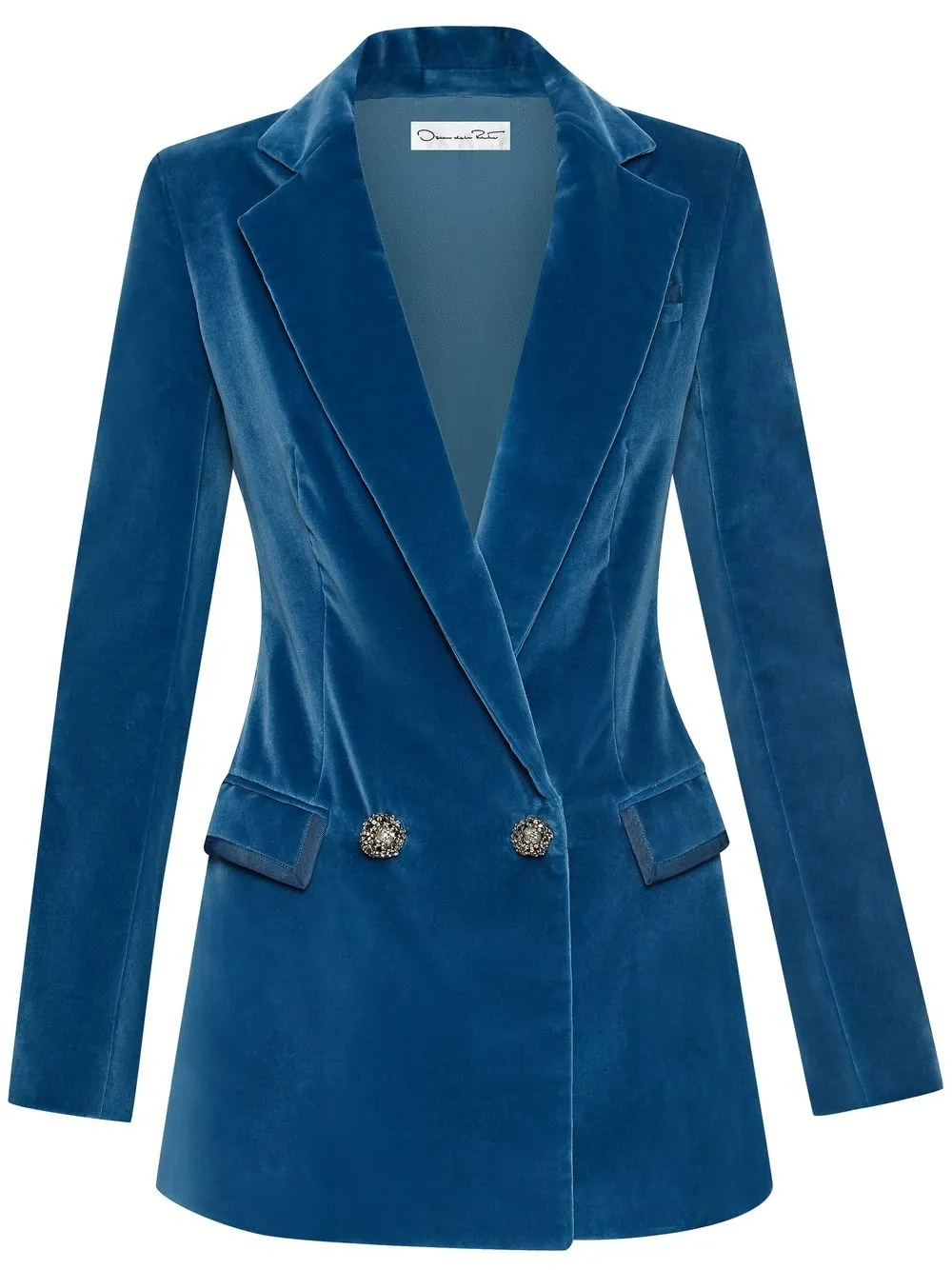 

Oscar de la Renta double-breasted velvet blazer - Blue