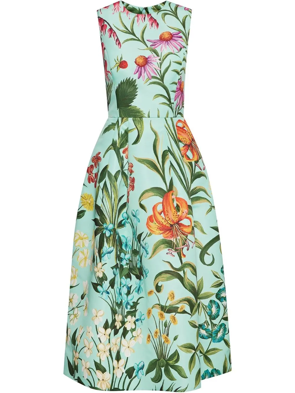 

Oscar de la Renta vestido midi floral Tapestry sin mangas - Verde