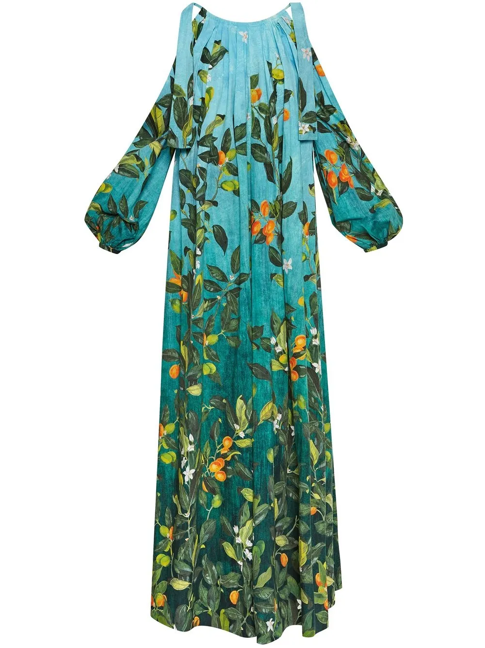 

Oscar de la Renta cold-shoulder floral maxi grown - Blue