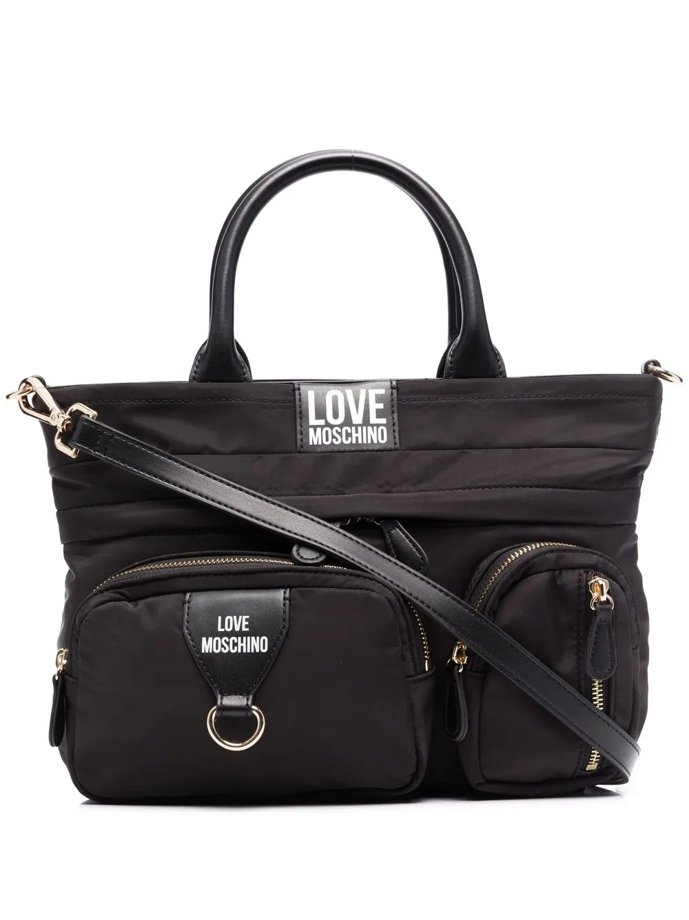 

Love Moschino logo-patch tote bag - Black