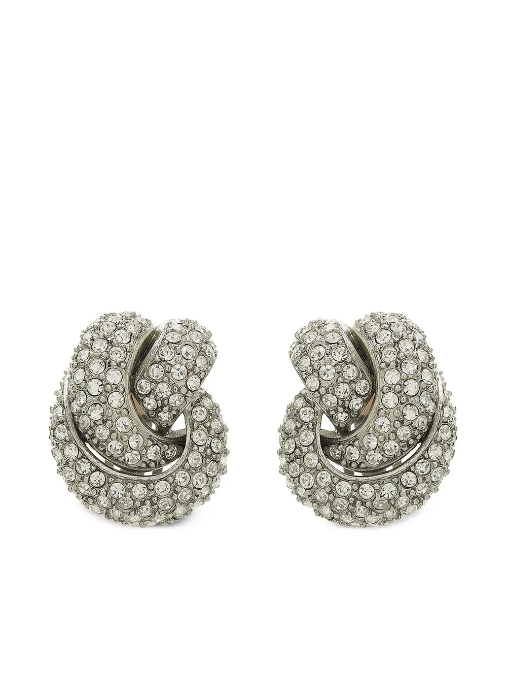 

Oscar de la Renta aretes Pave Knot - Plateado