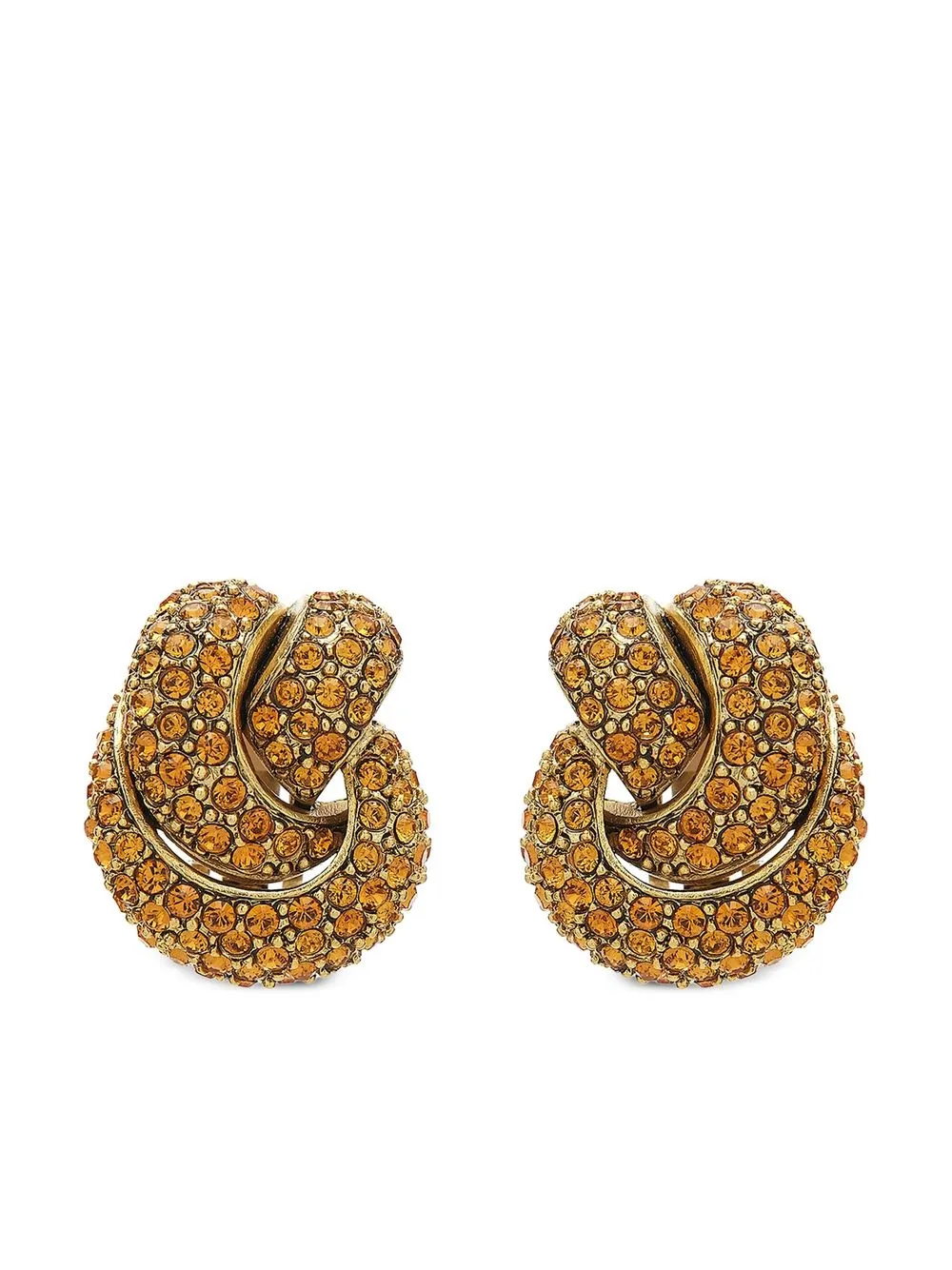 

Oscar de la Renta Pave Knot earrings - Gold