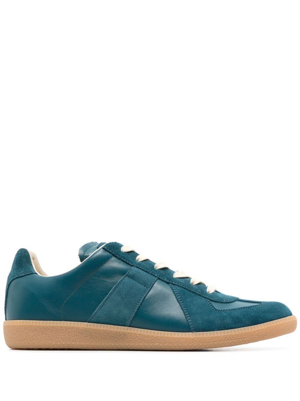Maison Margiela Blue Replica Suede And Leather Sneakers In Octane