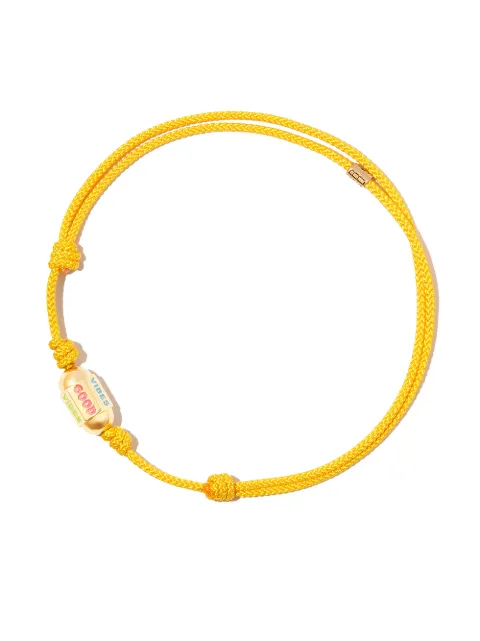 LUIS MORAIS pulsera Good Vibes en oro amarillo de 14kt