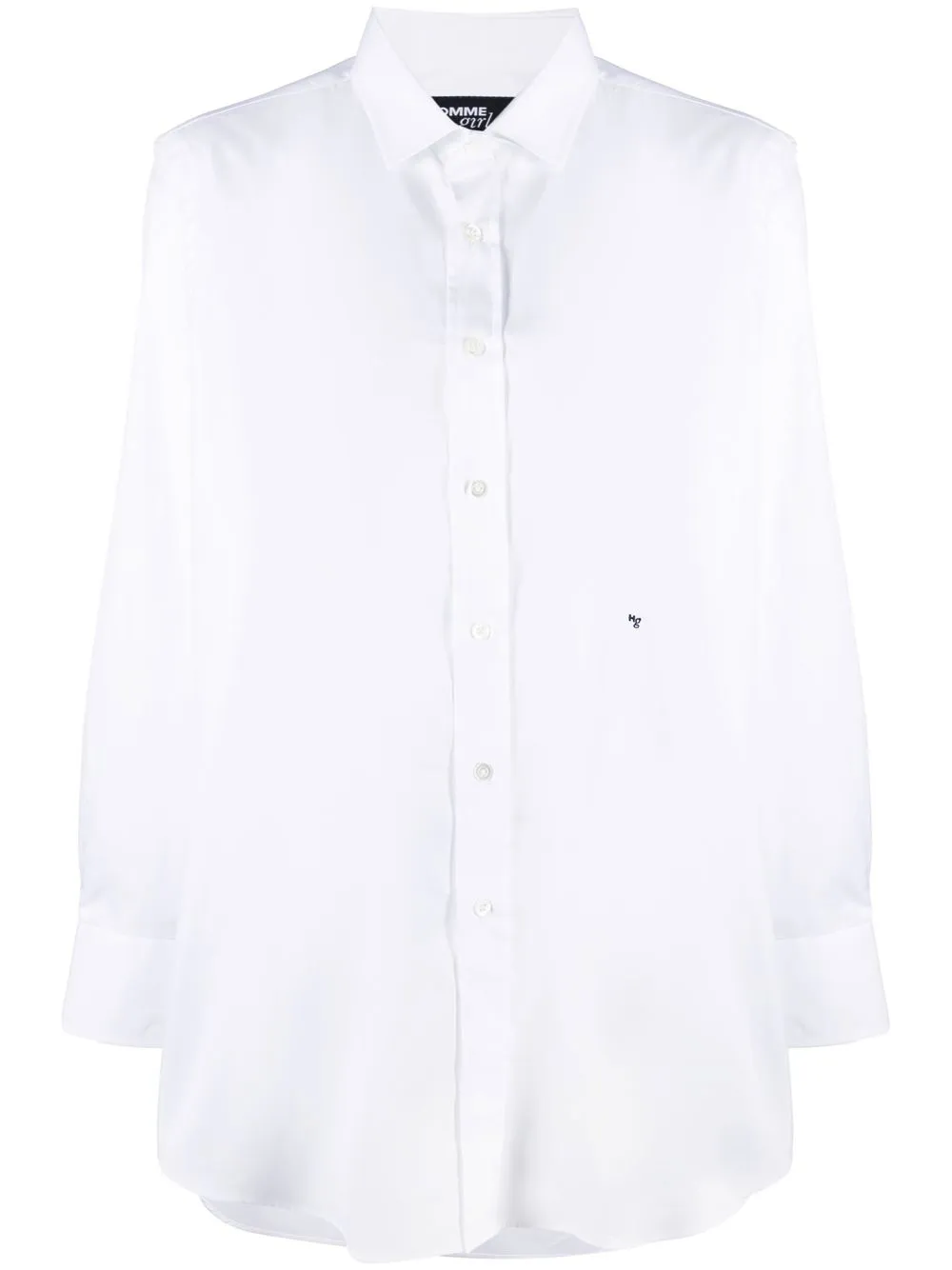 

HommeGirls logo-embroidered button-up shirtdress - White