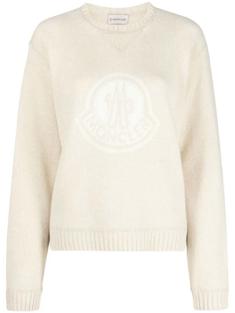 

Moncler intarsia-logo crew-neck jumper - Neutrals