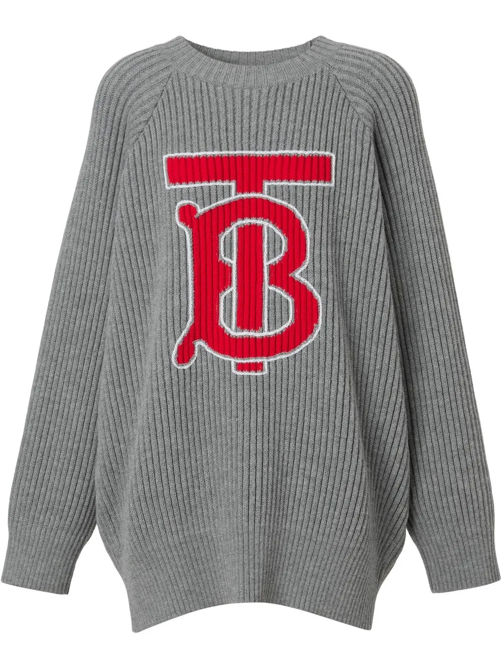 

Burberry intarsia-knit logo jumper - Grey