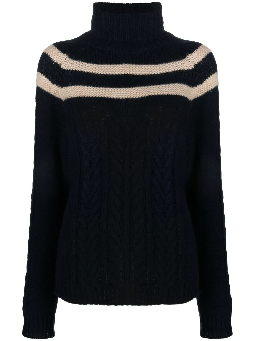 

Moncler striped cable-knit jumper - Blue