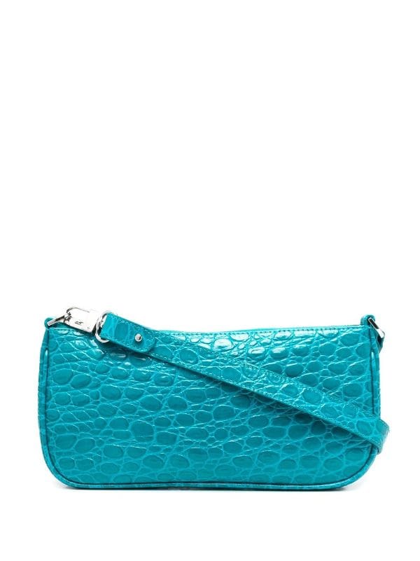 By Far Crocodile-Embossed Shoulder Bag