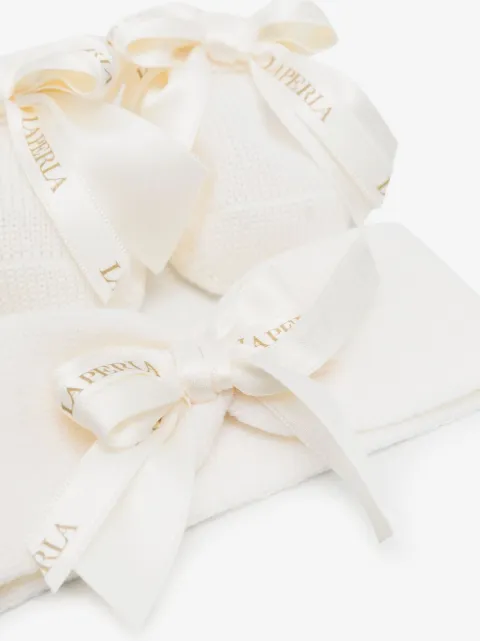 La Perla Kids 보우 디테일 부티 헤드밴드 세트