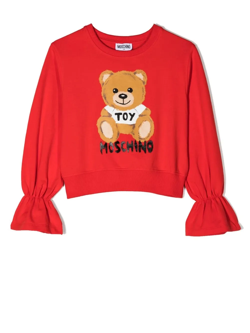 Moschino Kids teddy-logo print sweatshirt - Red