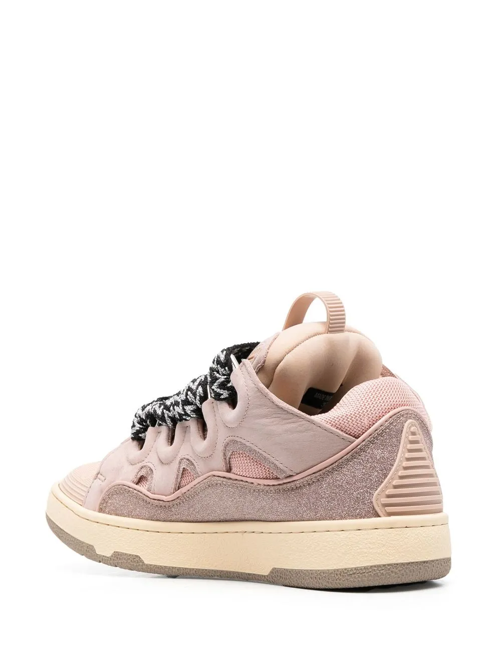 Lanvin Curb Leather Low Top Sneakers In Pale Pink Modesens