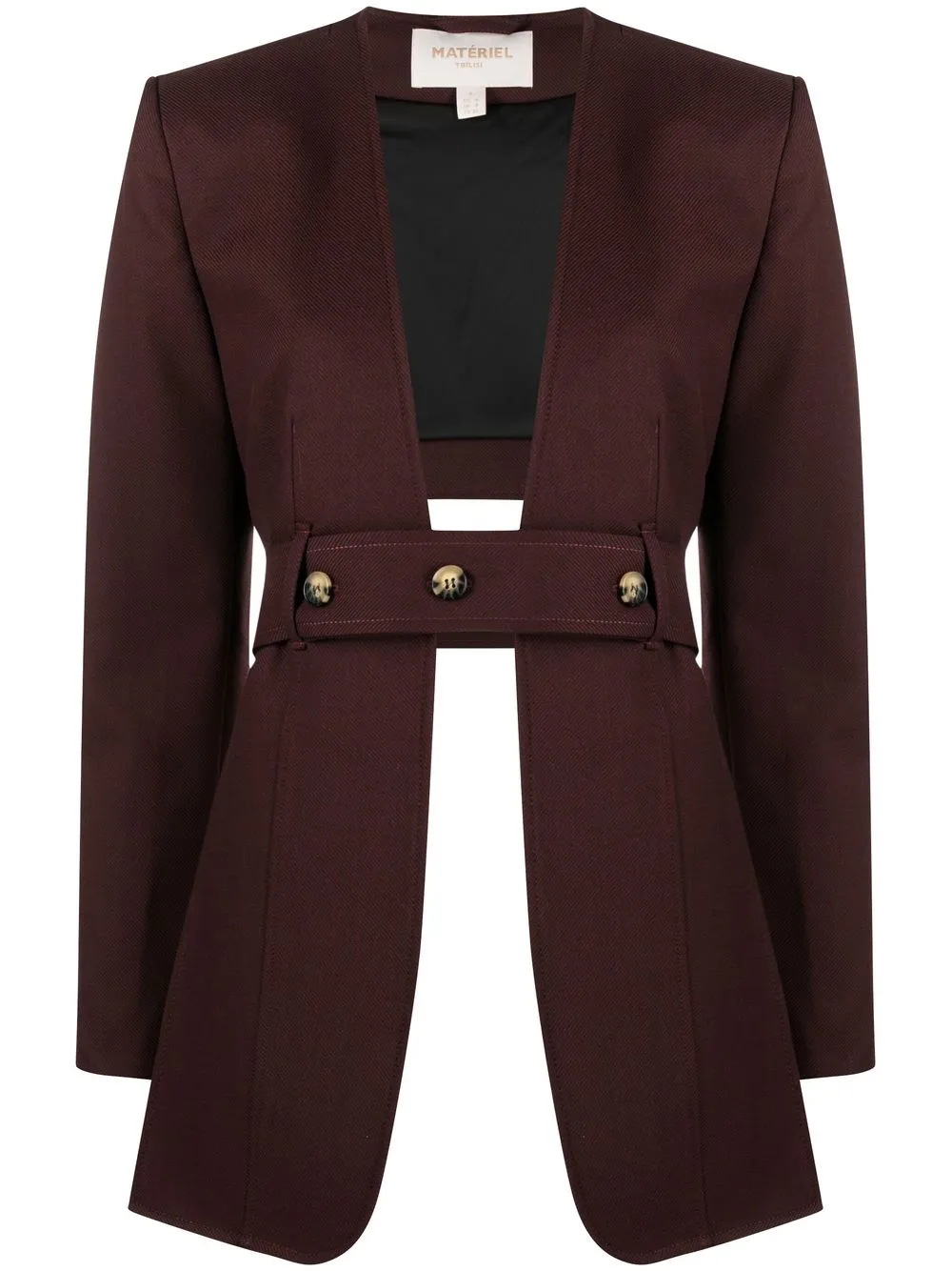 

Materiel asymmetric belted blazer - Brown