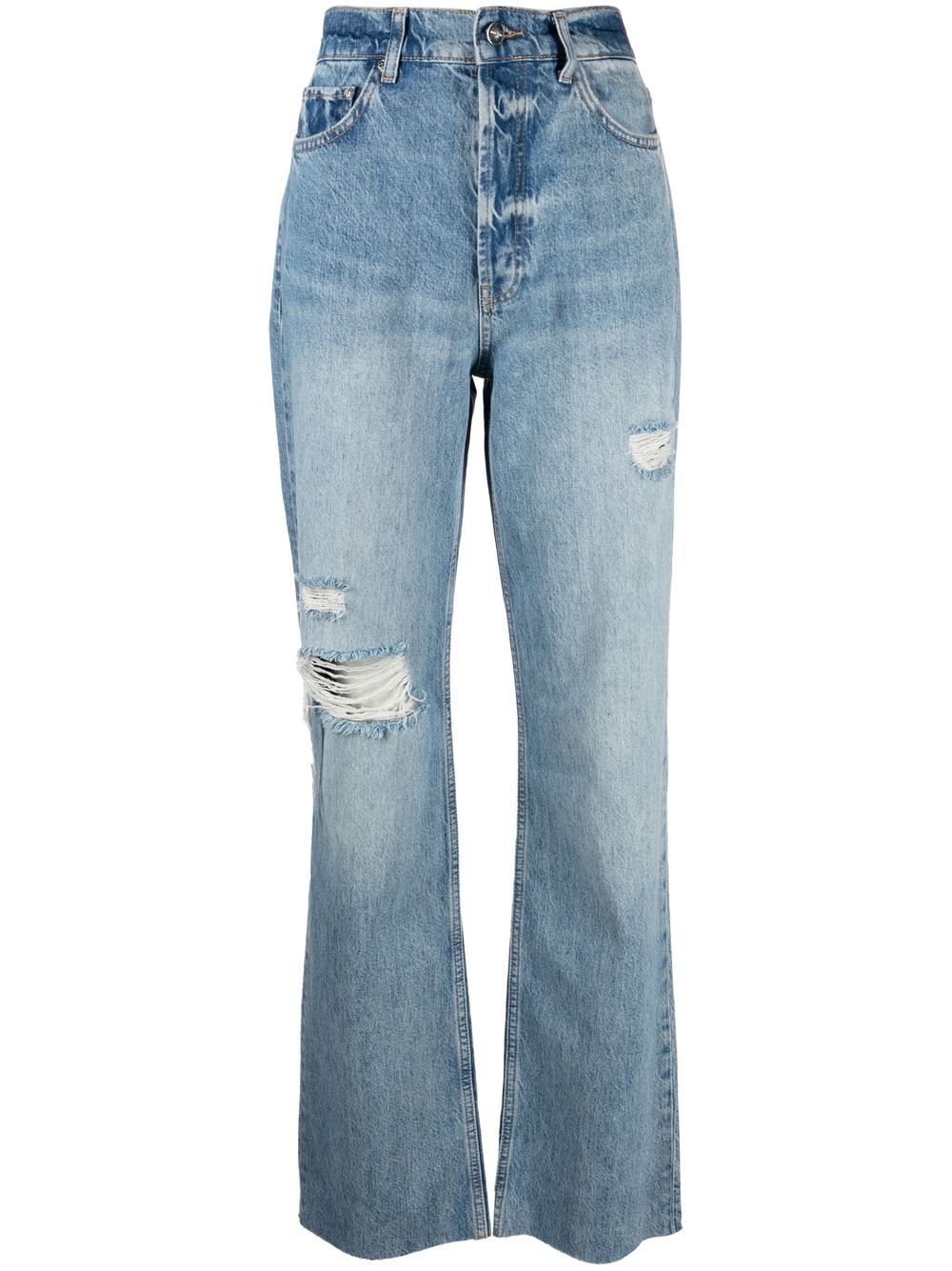 

ANINE BING jeans rectos con efecto envejecido - Azul