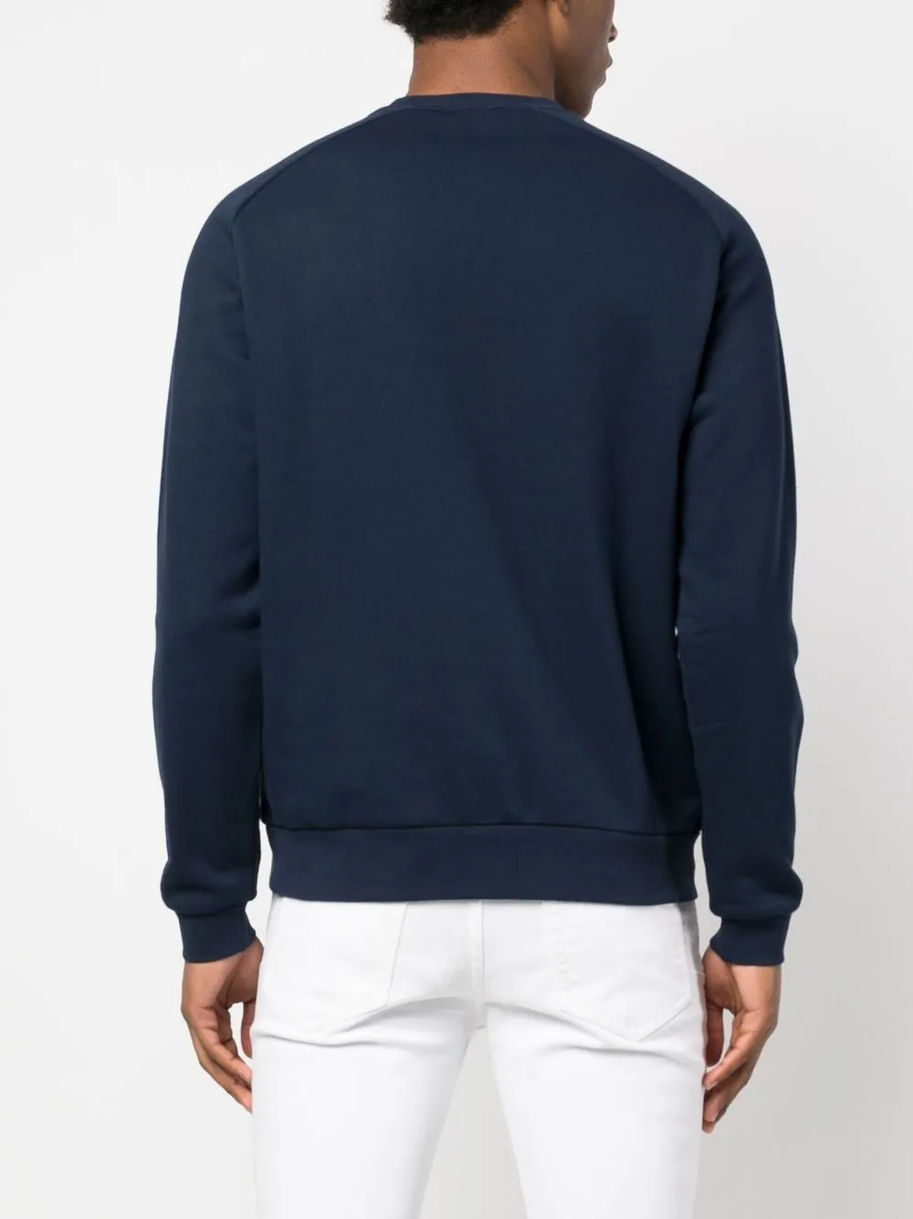 Ea7 Logo-print Long-sleeve Sweatshirt In Blue