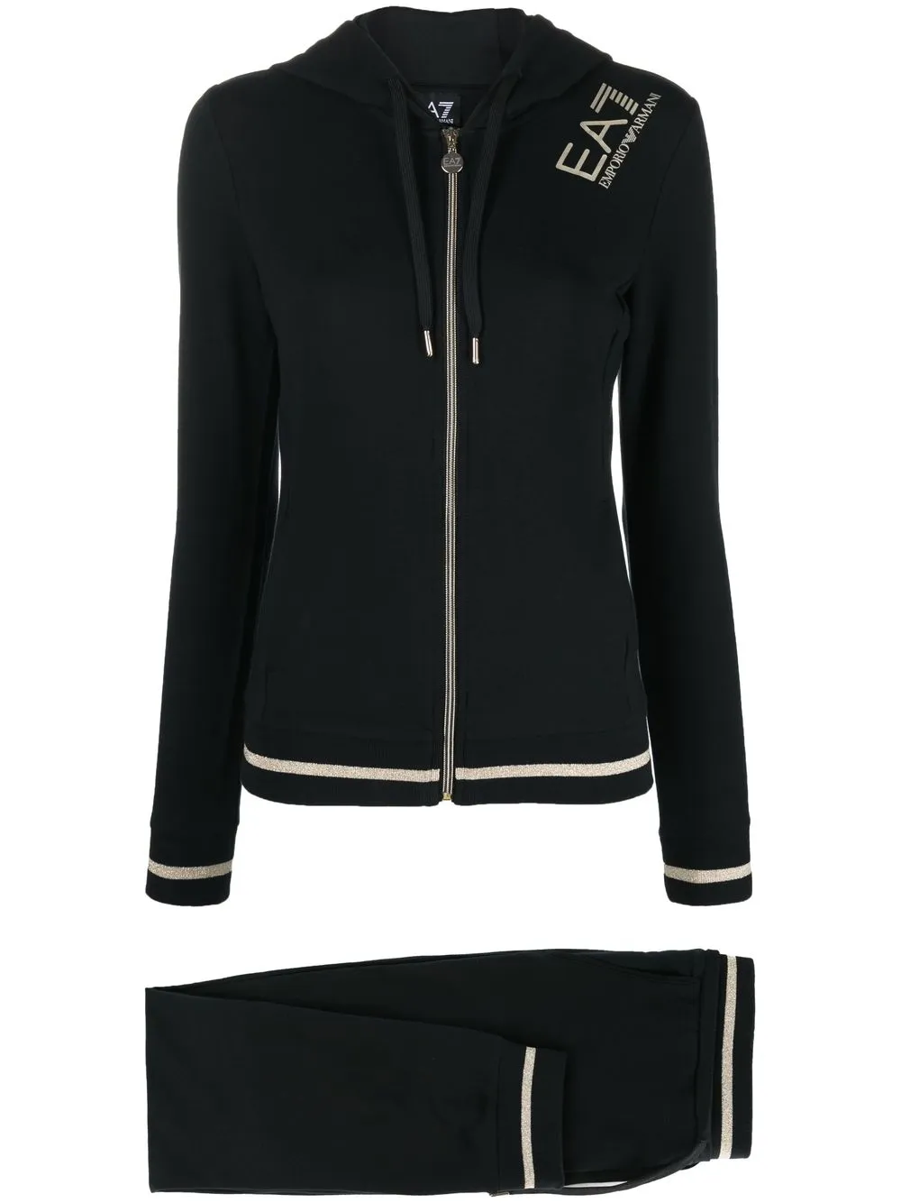 

Ea7 Emporio Armani traje deportivo con logo estampado - Negro