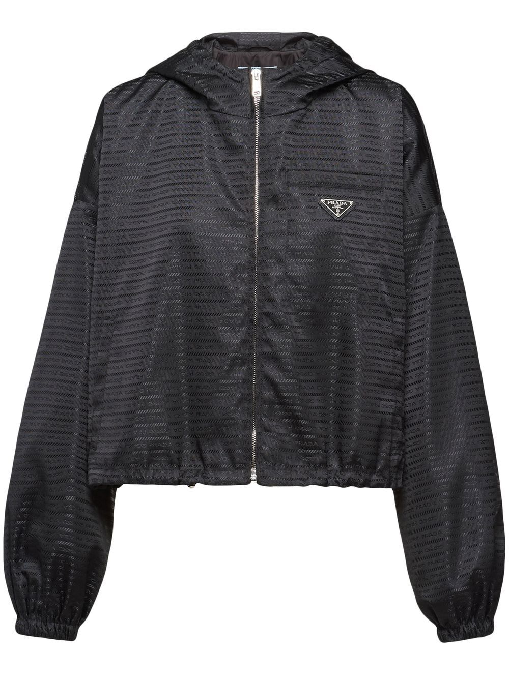 Shop Prada Re-nylon Cropped Blouson Jacket In Black