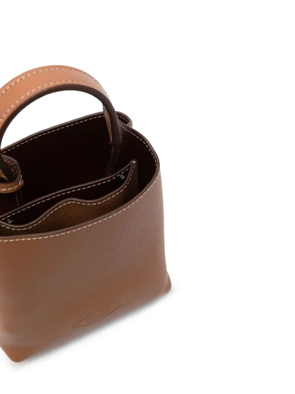 【TOD’S】大人気☆ ロゴ プレート トップ ハンドル バッグ Tod's ロゴプレート ハンドバッグ | ブラウン | FARFETCH JP
