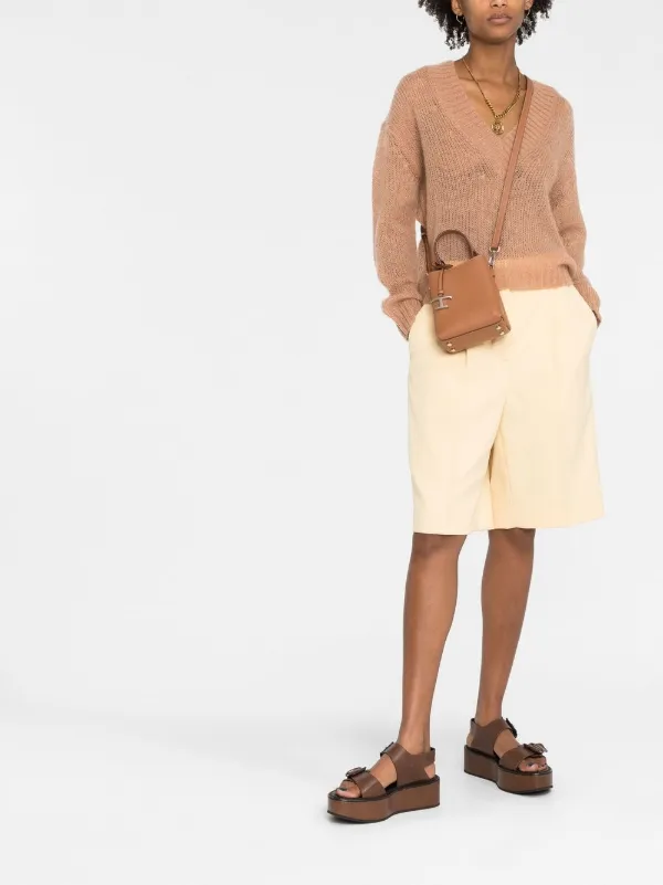 TOD'S★ロゴ プレート トップ ハンドル バッグ Tod's ロゴプレート ハンドバッグ | ブラウン | FARFETCH JP