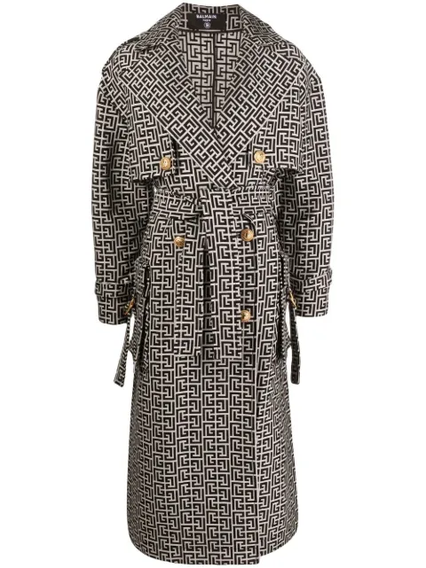 balmain 巴尔曼 经典logo印花双排扣风衣