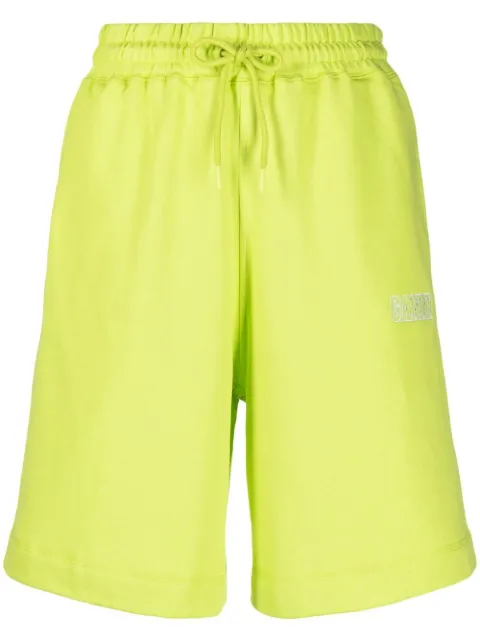 GANNI embroidered logo track shorts