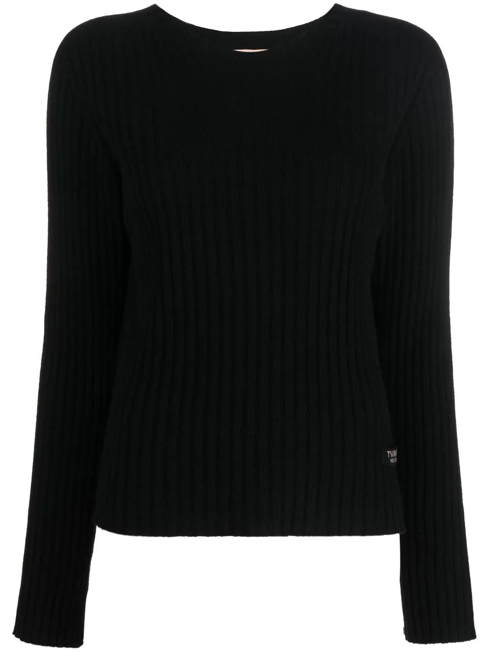 

TWINSET ribbed-knit round neck sweater - Black