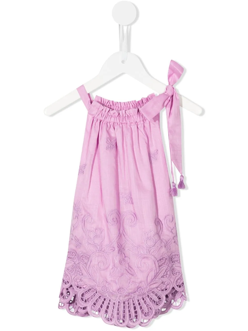 

ZIMMERMANN Kids top bordado con cuello halter - Morado