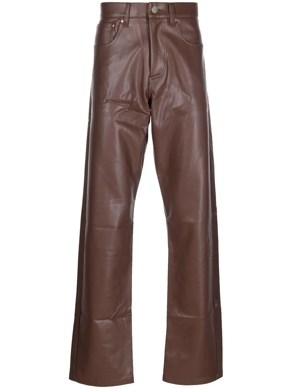 

MISBHV straight-leg faux leather trousers - Brown