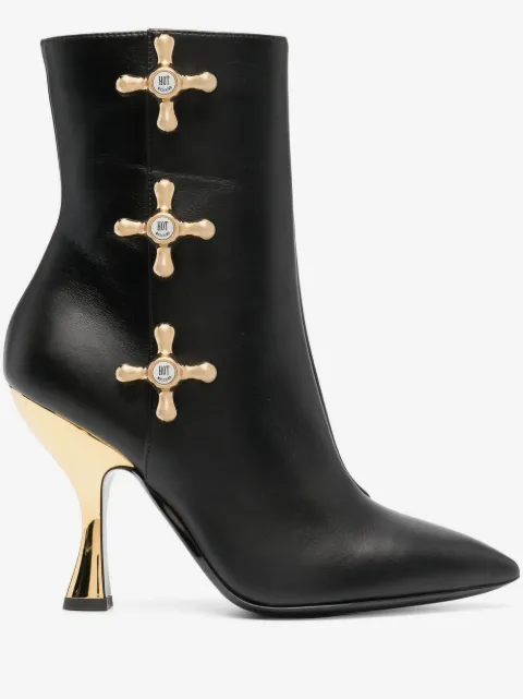 Moschino 100mm faucet-detail leather boots