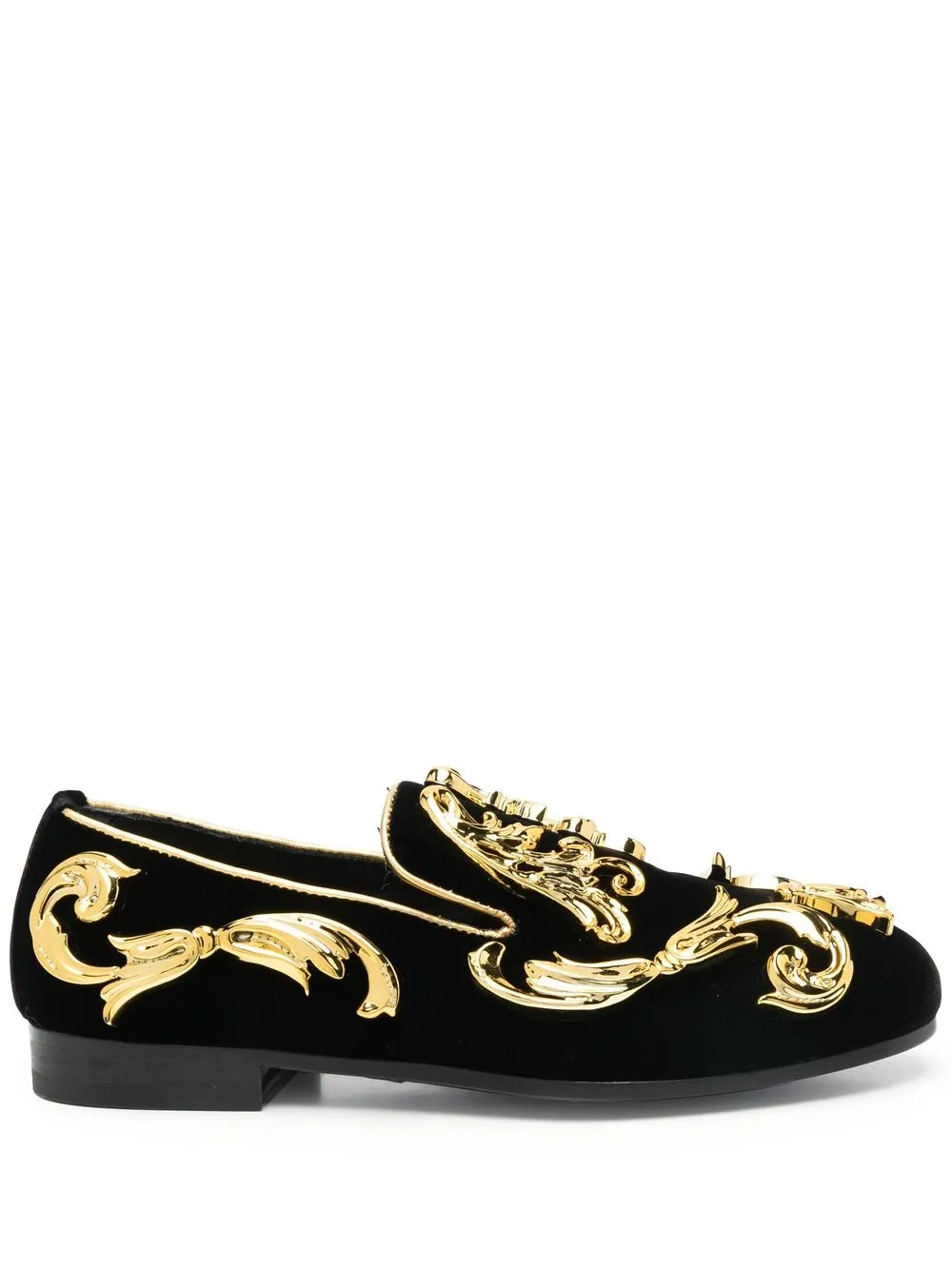 

Moschino brocade plaque loafers - Black