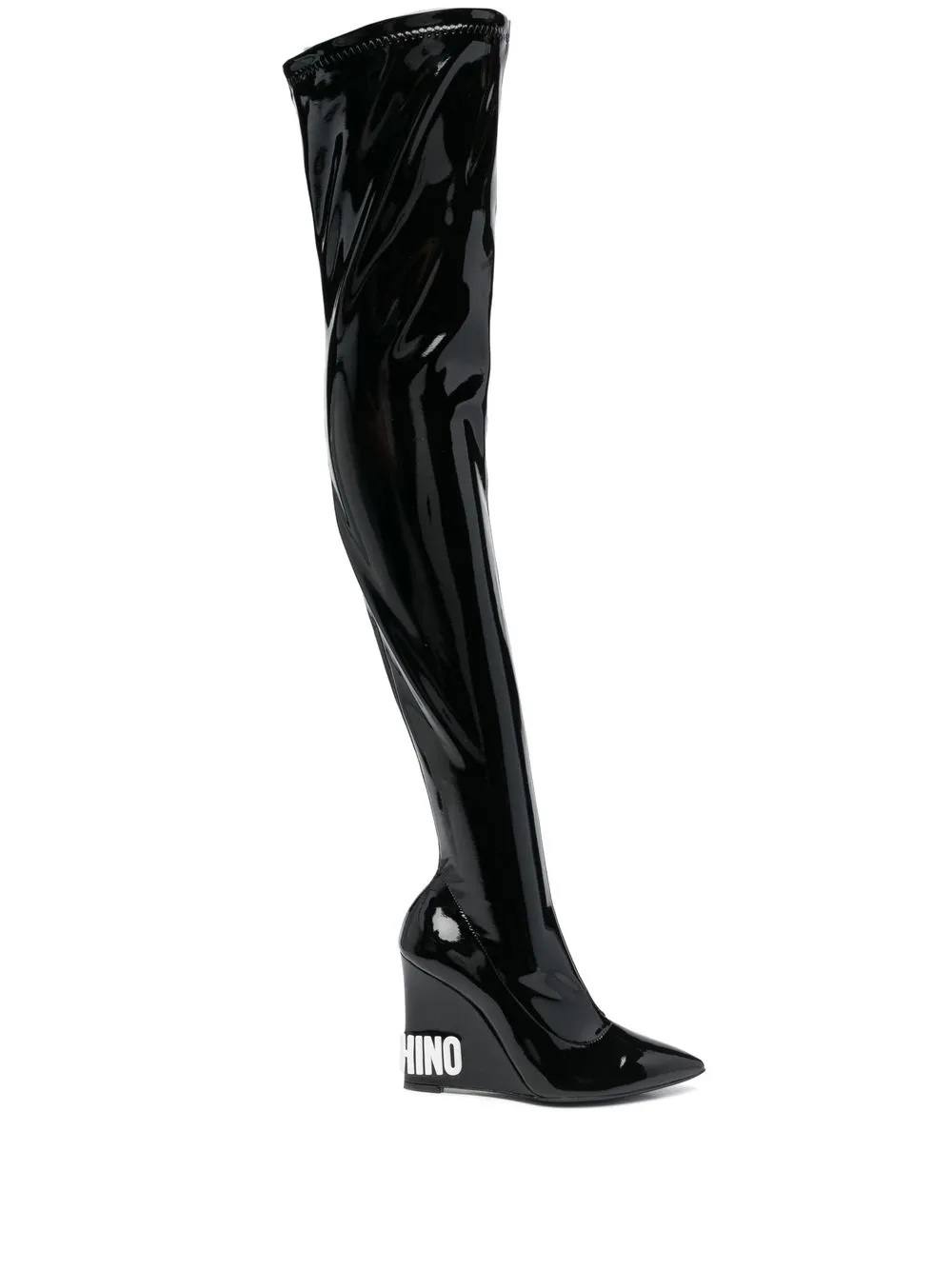 

Moschino over-the-knee wedge boots - Black