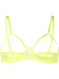 Maison Close logo-motif sheer bra - Yellow