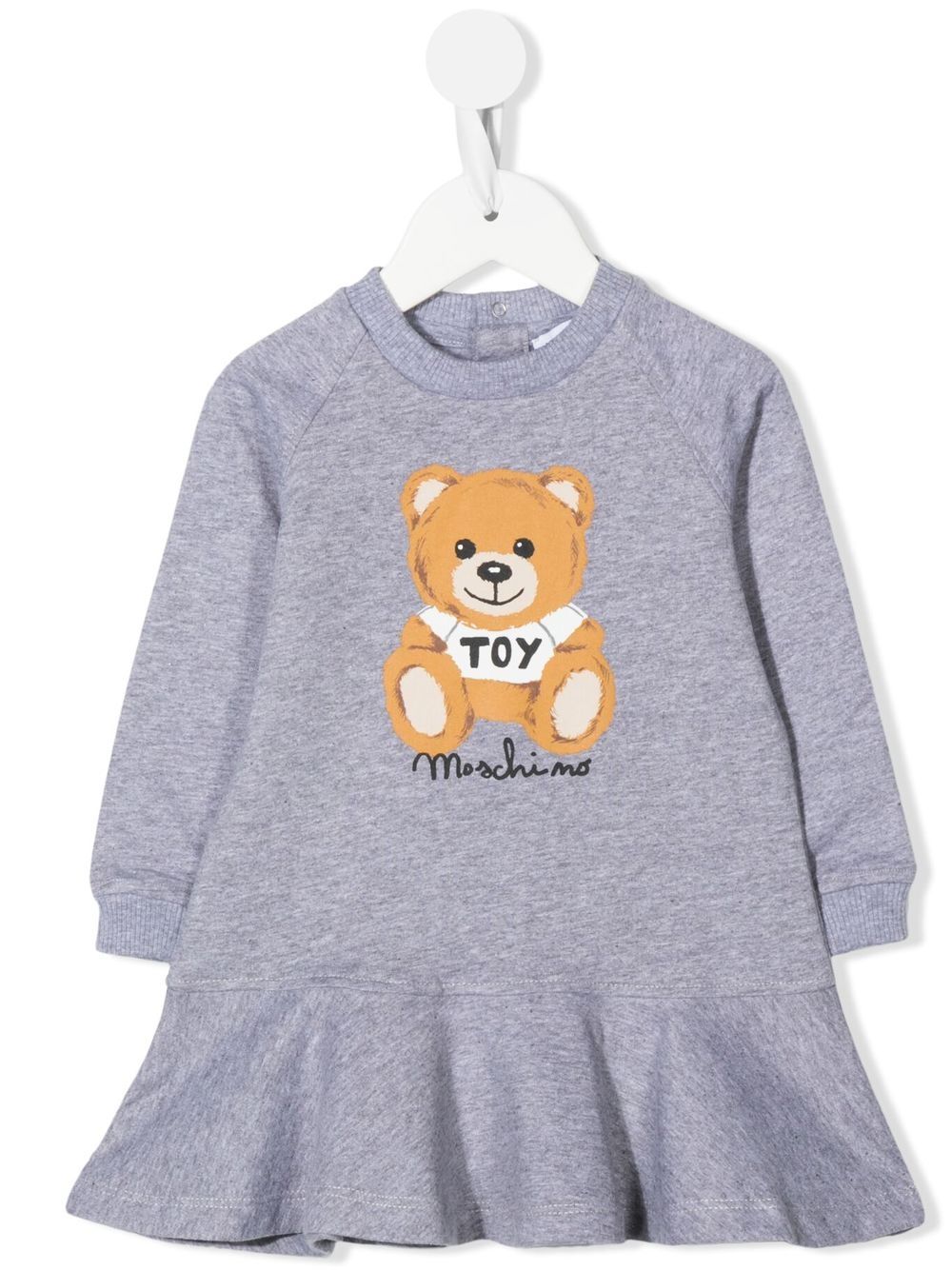 Moschino Kids Teddy Bear print sweater dress - Grey