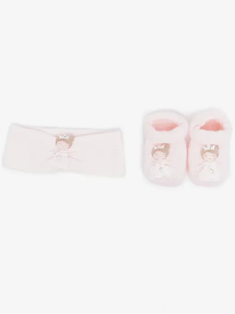 La Perla Kids embellished booties & headband set 