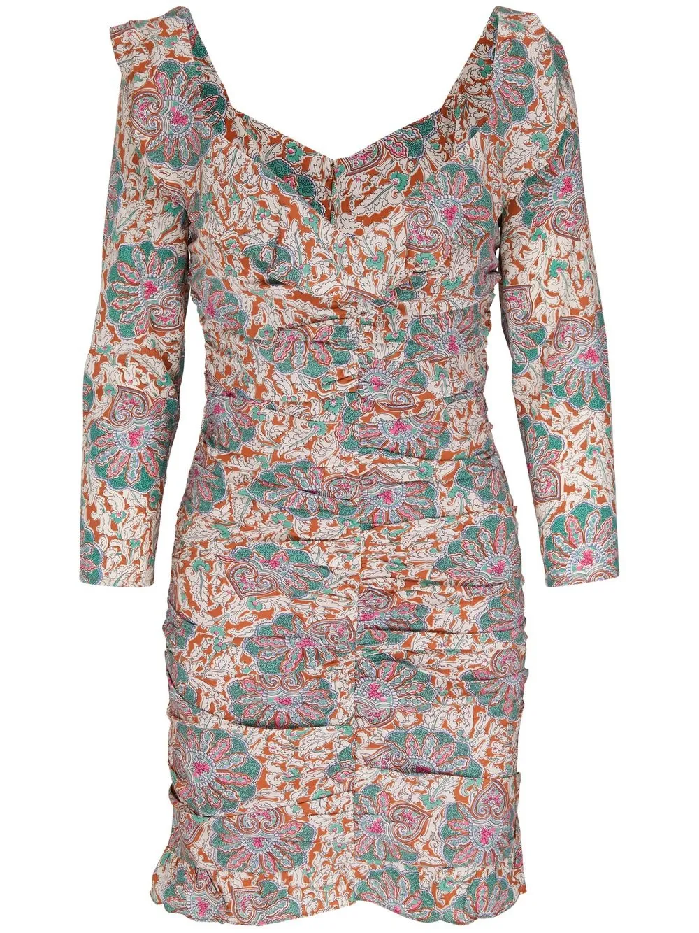 

Veronica Beard paisley-print ruched dress - White