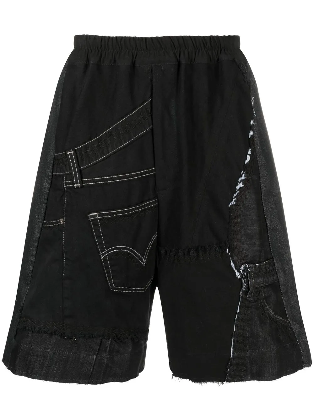 

By Walid multi-panel knee-length shorts - Black