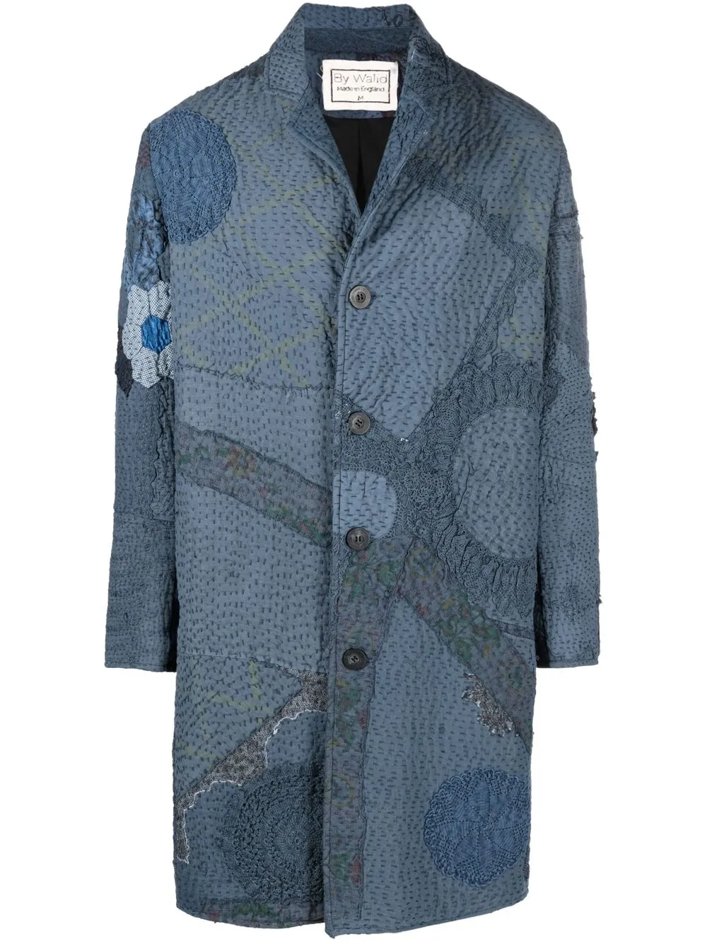 

By Walid Gil patchwork cotton coat - Blue